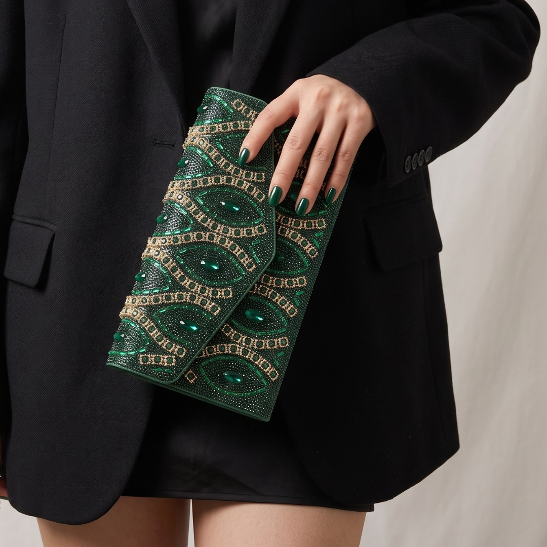 Emerald Deco Clutch