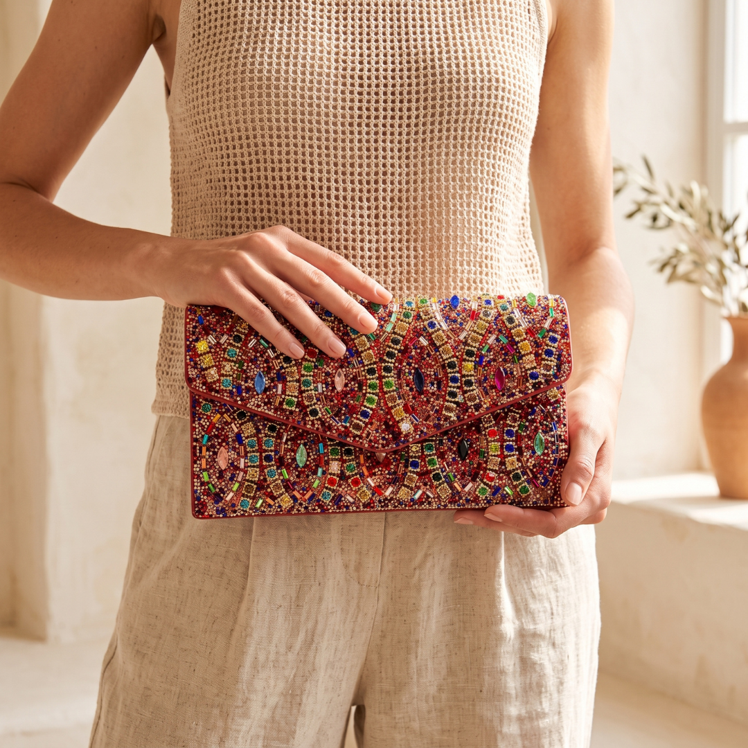 Emerald Deco Clutch