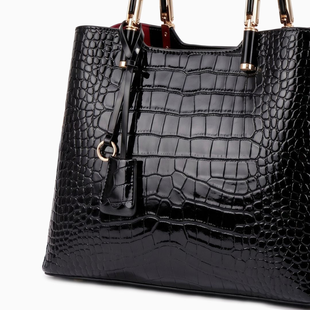 Farah Croc-Embossed Crossbody