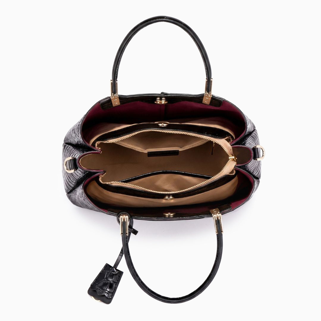 Farah Croc-Embossed Crossbody