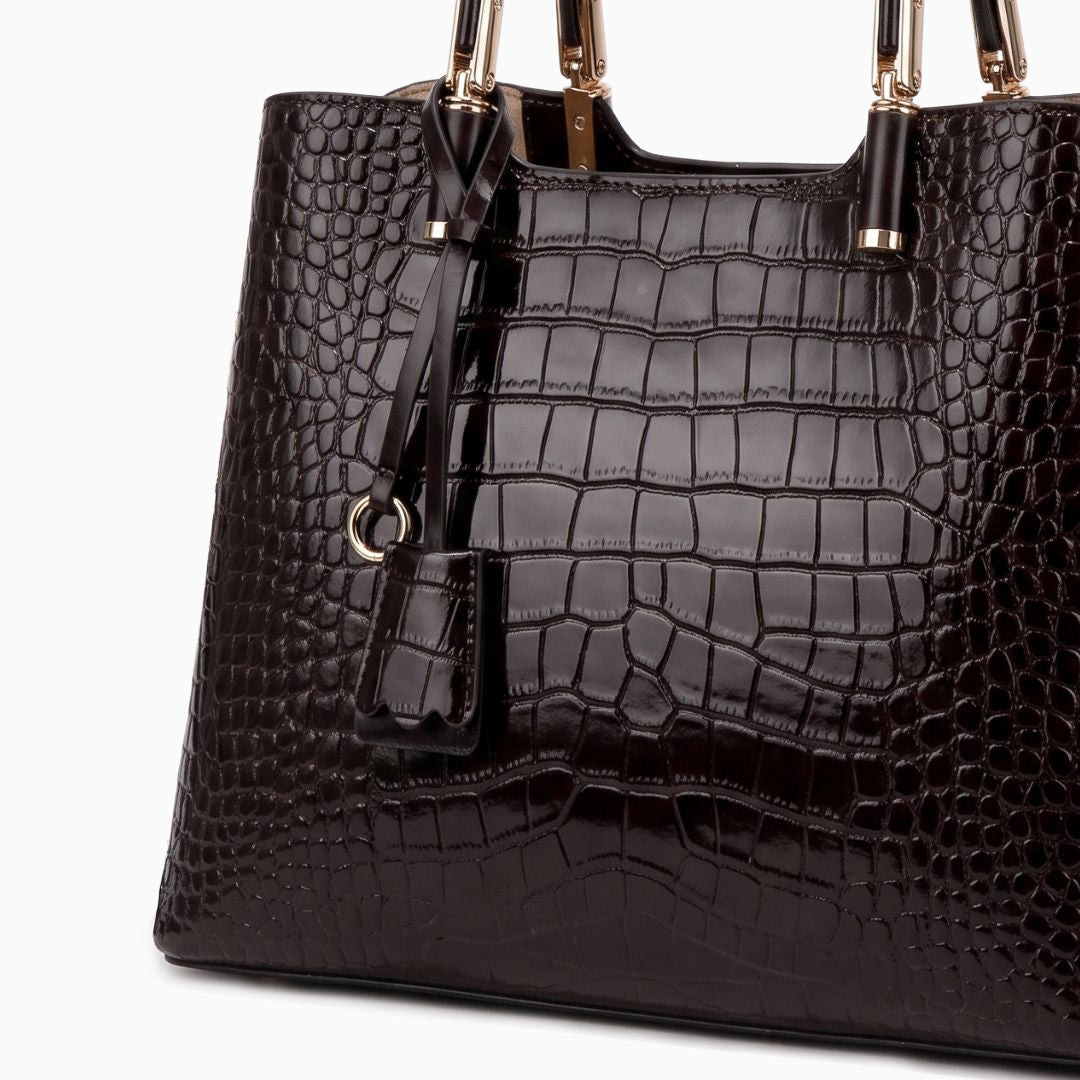 Farah Croc-Embossed Crossbody