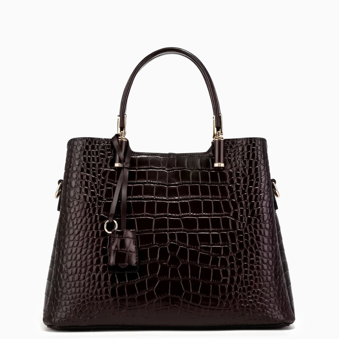 Farah Croc-Embossed Crossbody