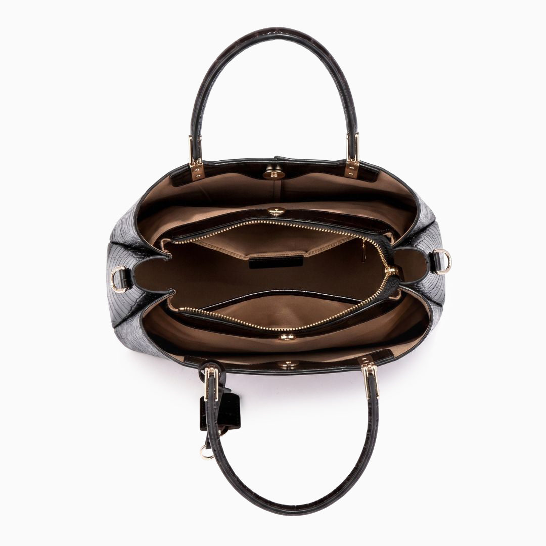 Farah Croc-Embossed Crossbody