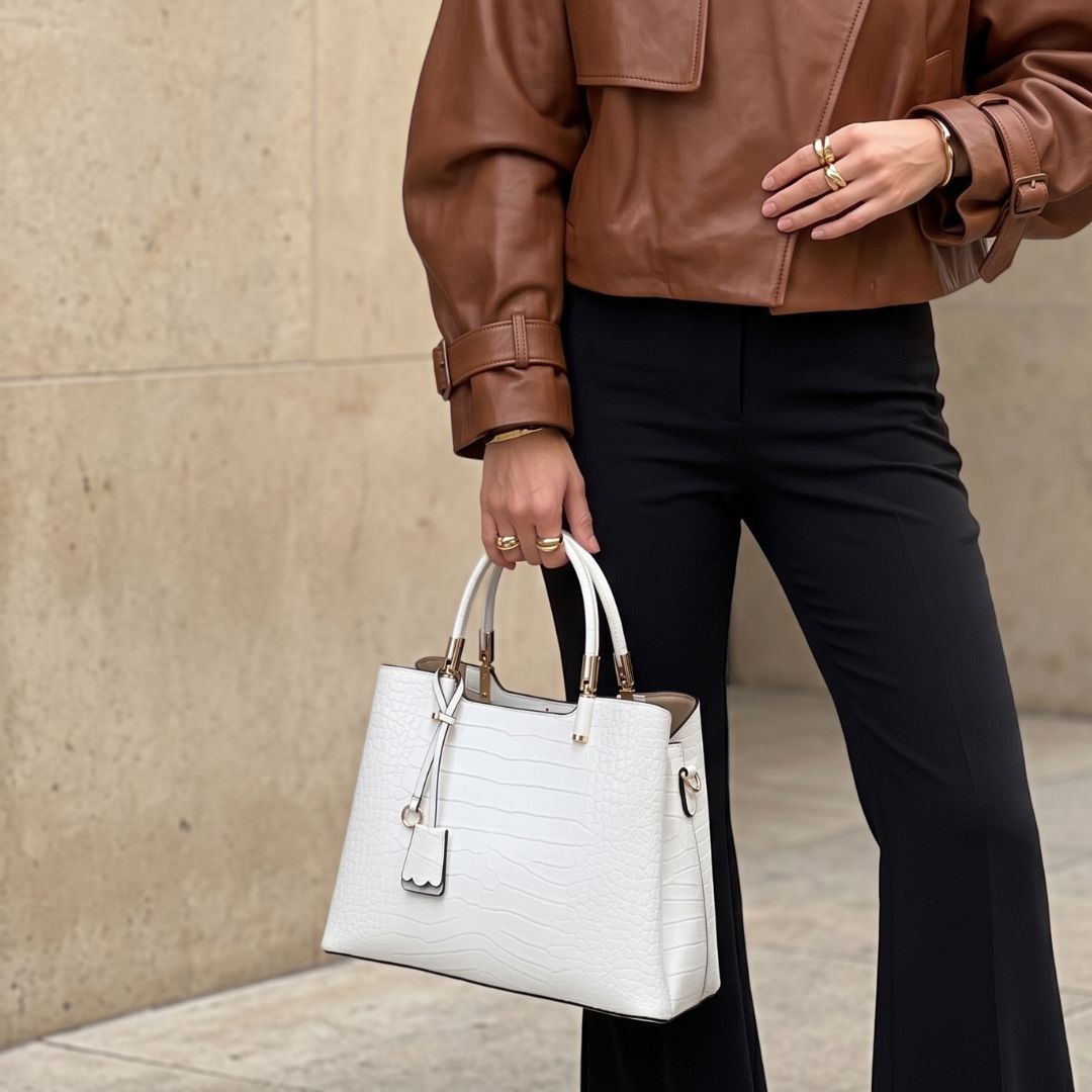 Farah Croc-Embossed Crossbody