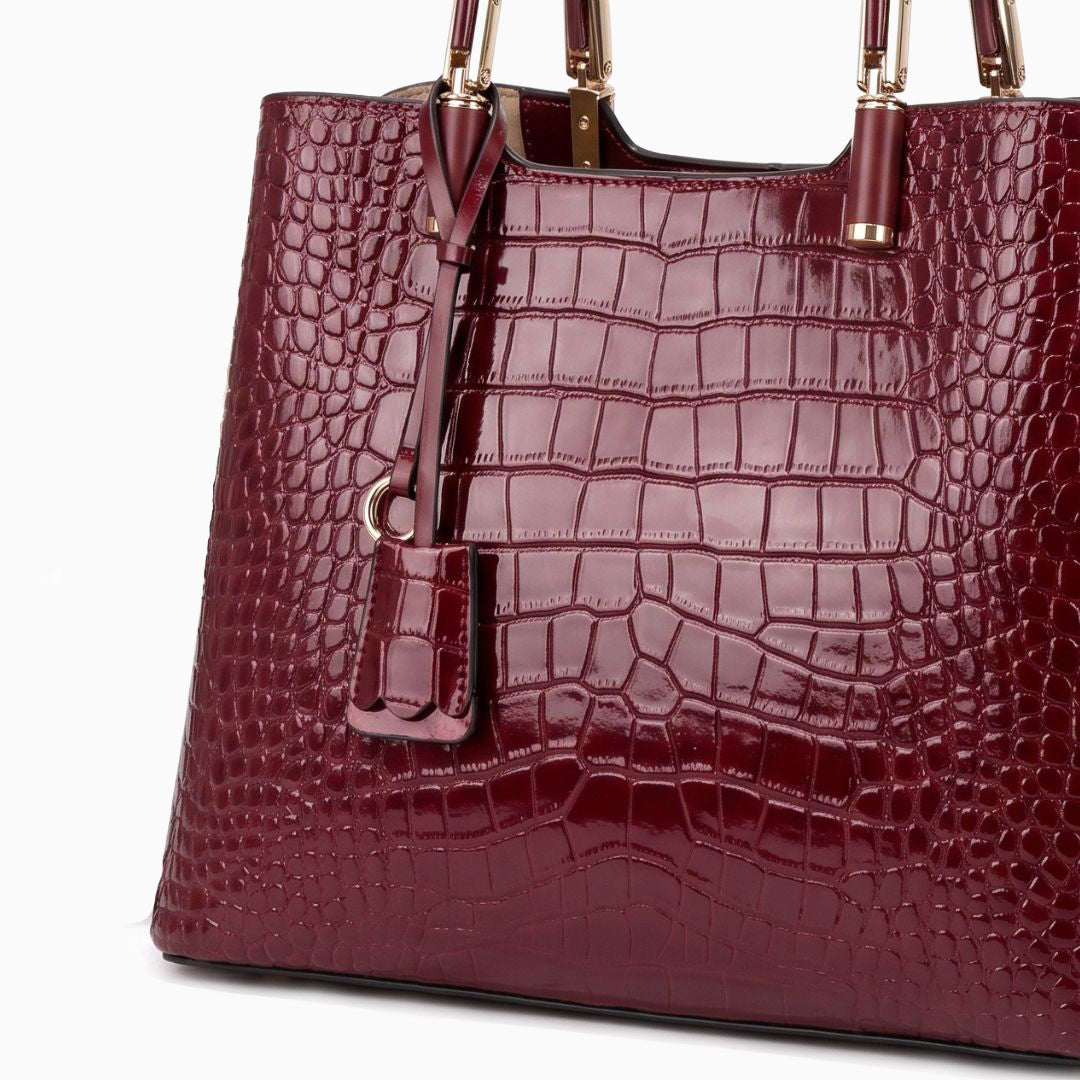 Farah Croc-Embossed Crossbody