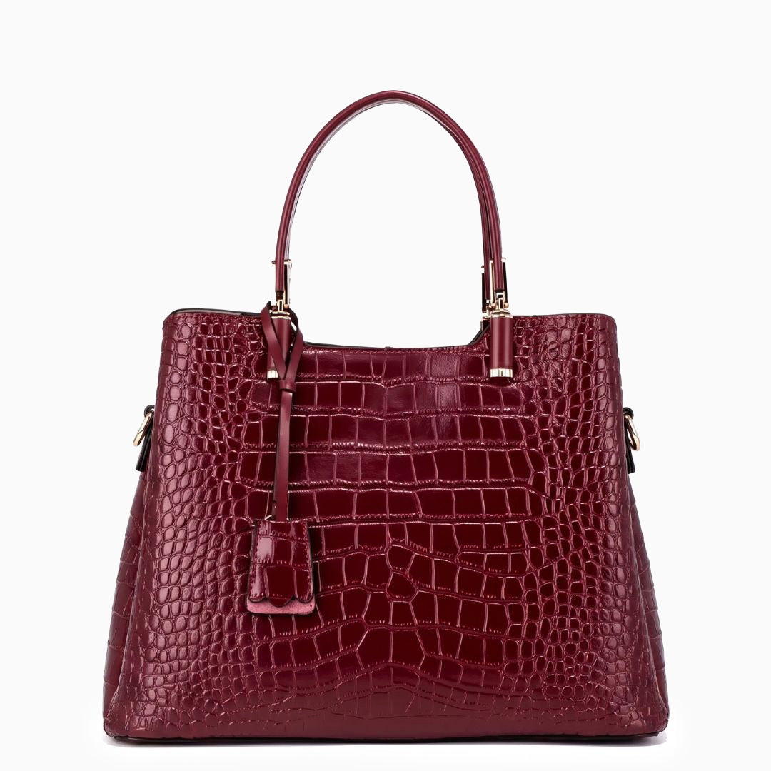Farah Croc-Embossed Crossbody
