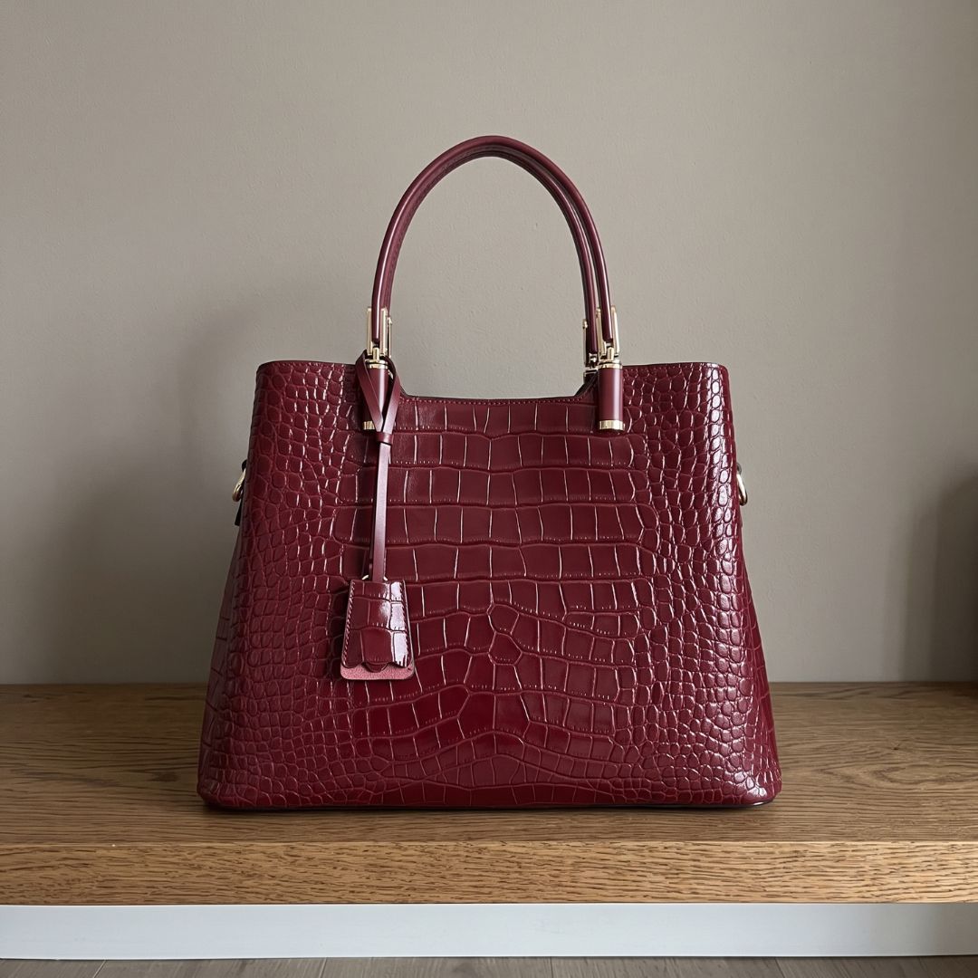 Farah Croc-Embossed Crossbody