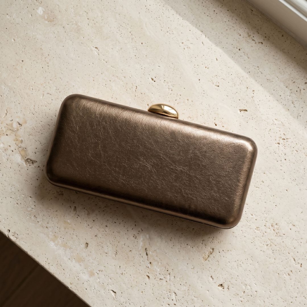 Kyline Metallic Box Clutch