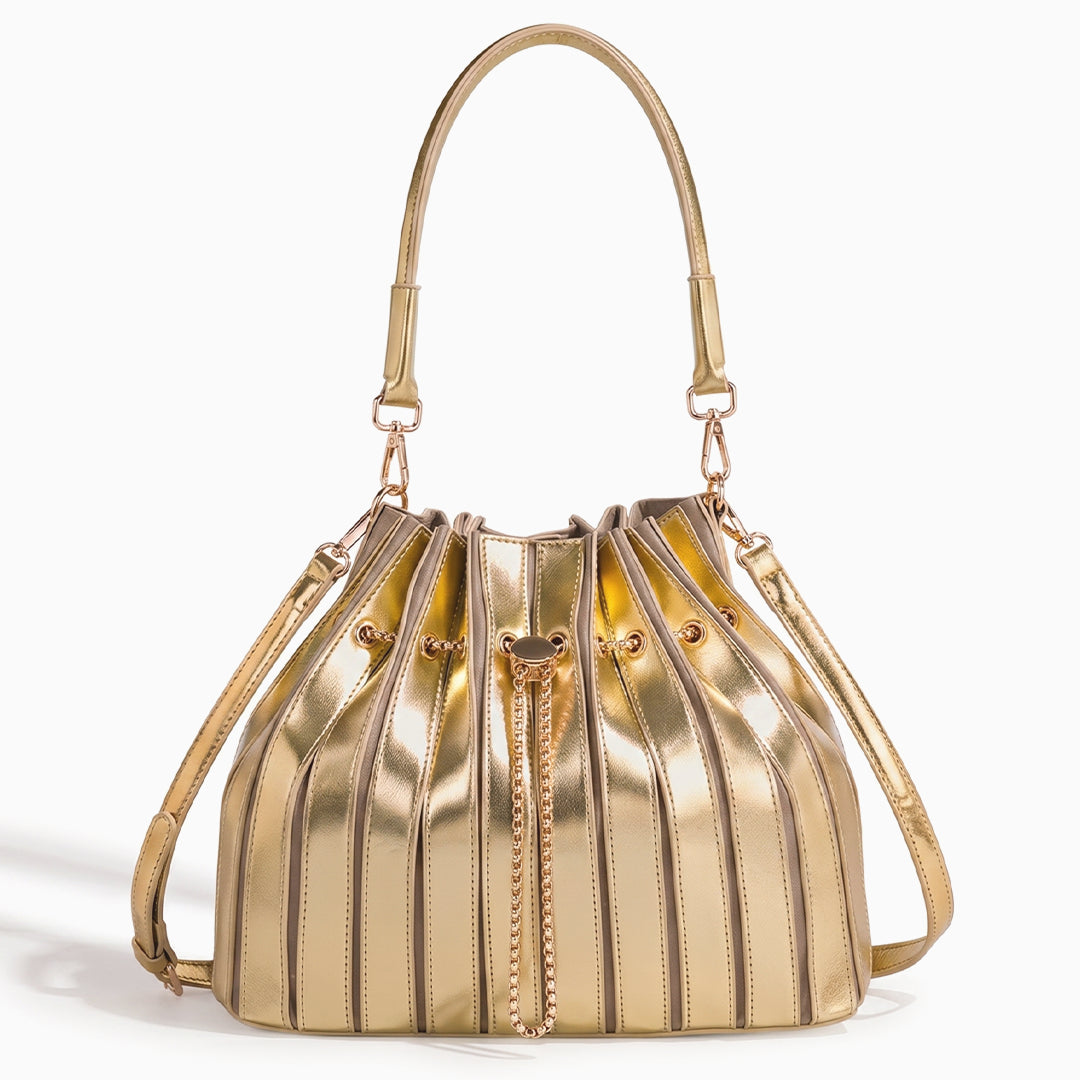 Stella Pleated Drawstring Handbag