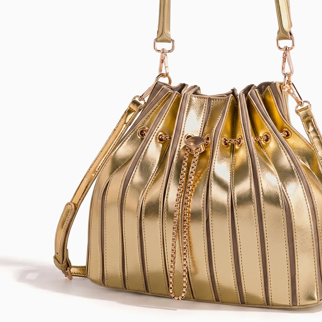 Stella Pleated Drawstring Handbag