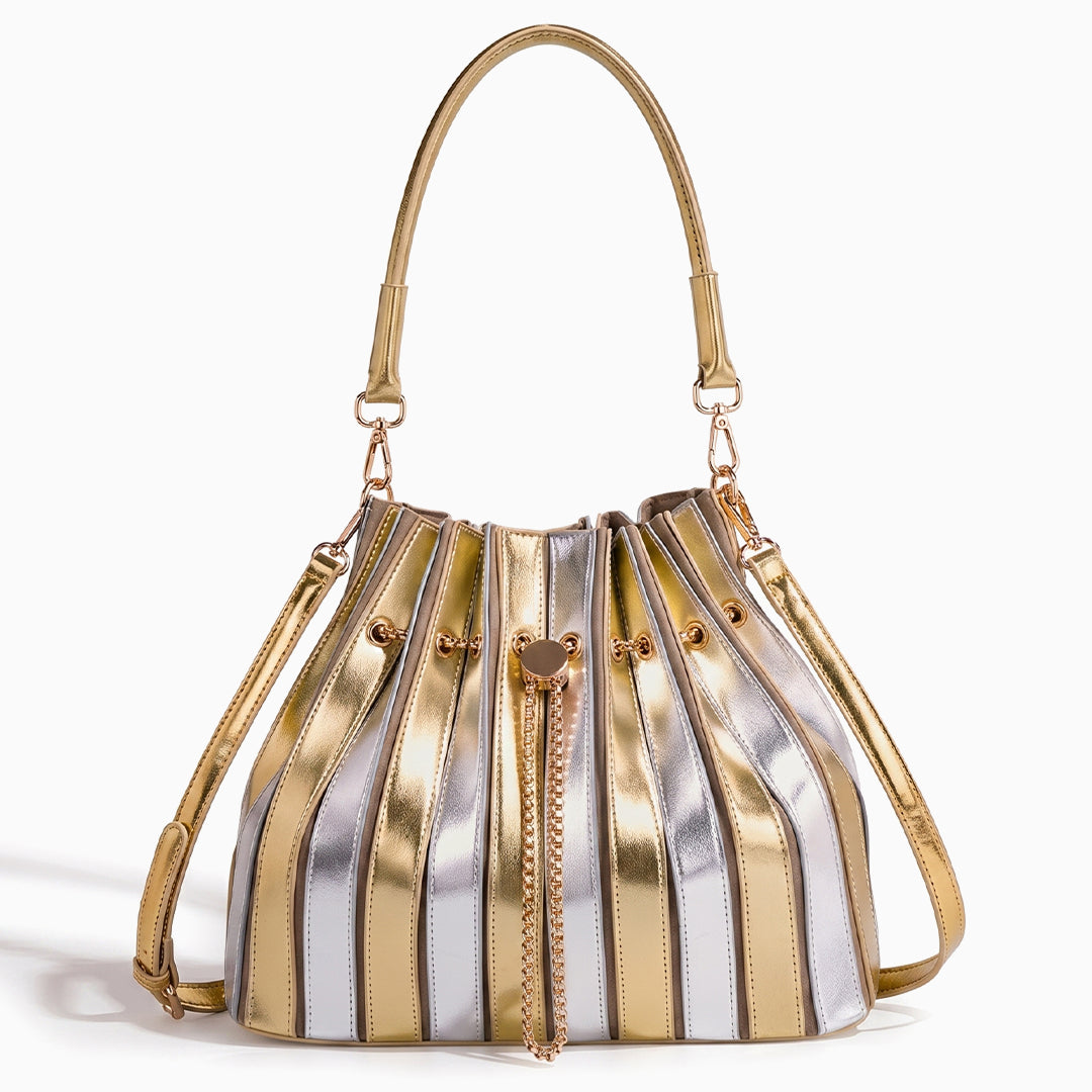 Stella Pleated Drawstring Handbag