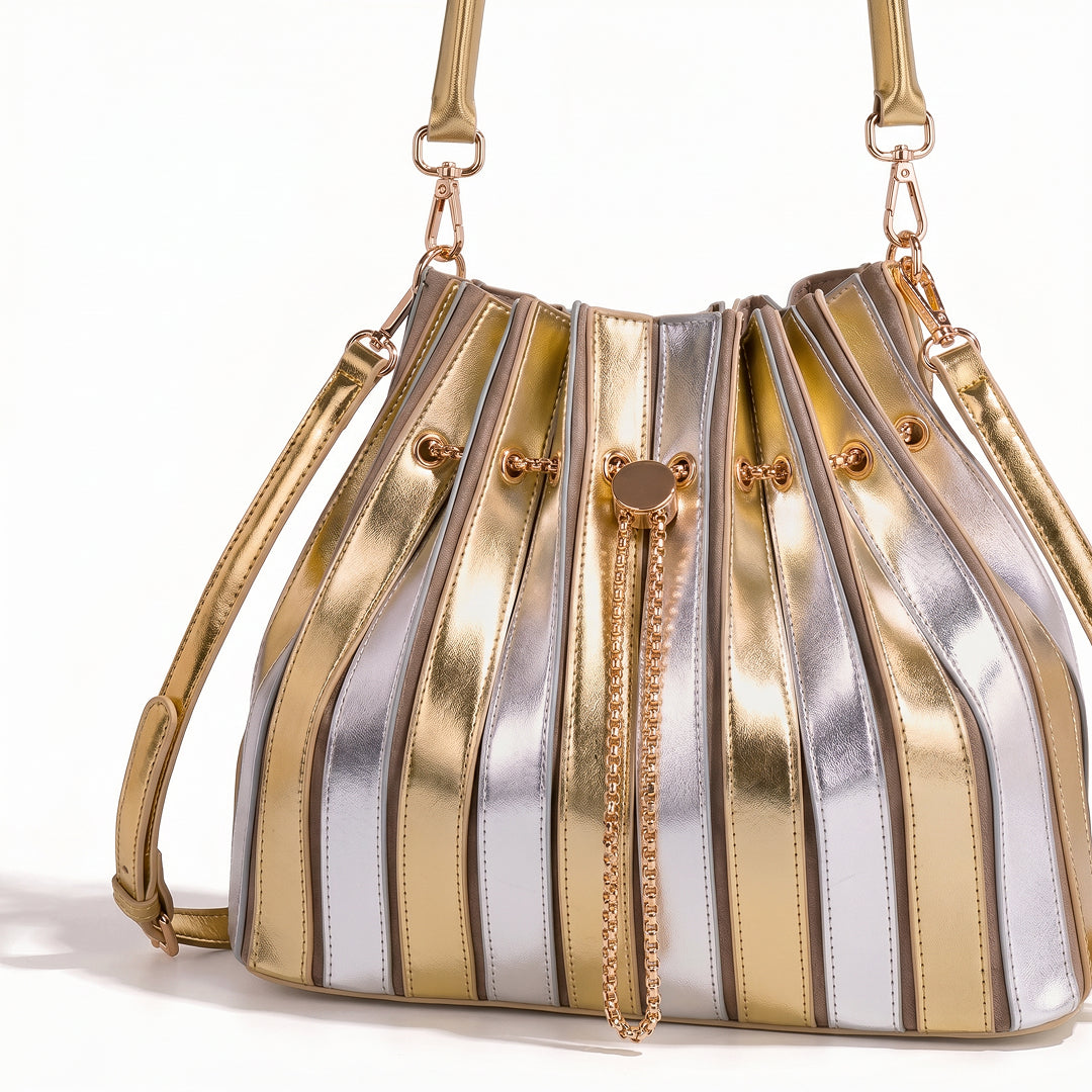Stella Pleated Drawstring Handbag