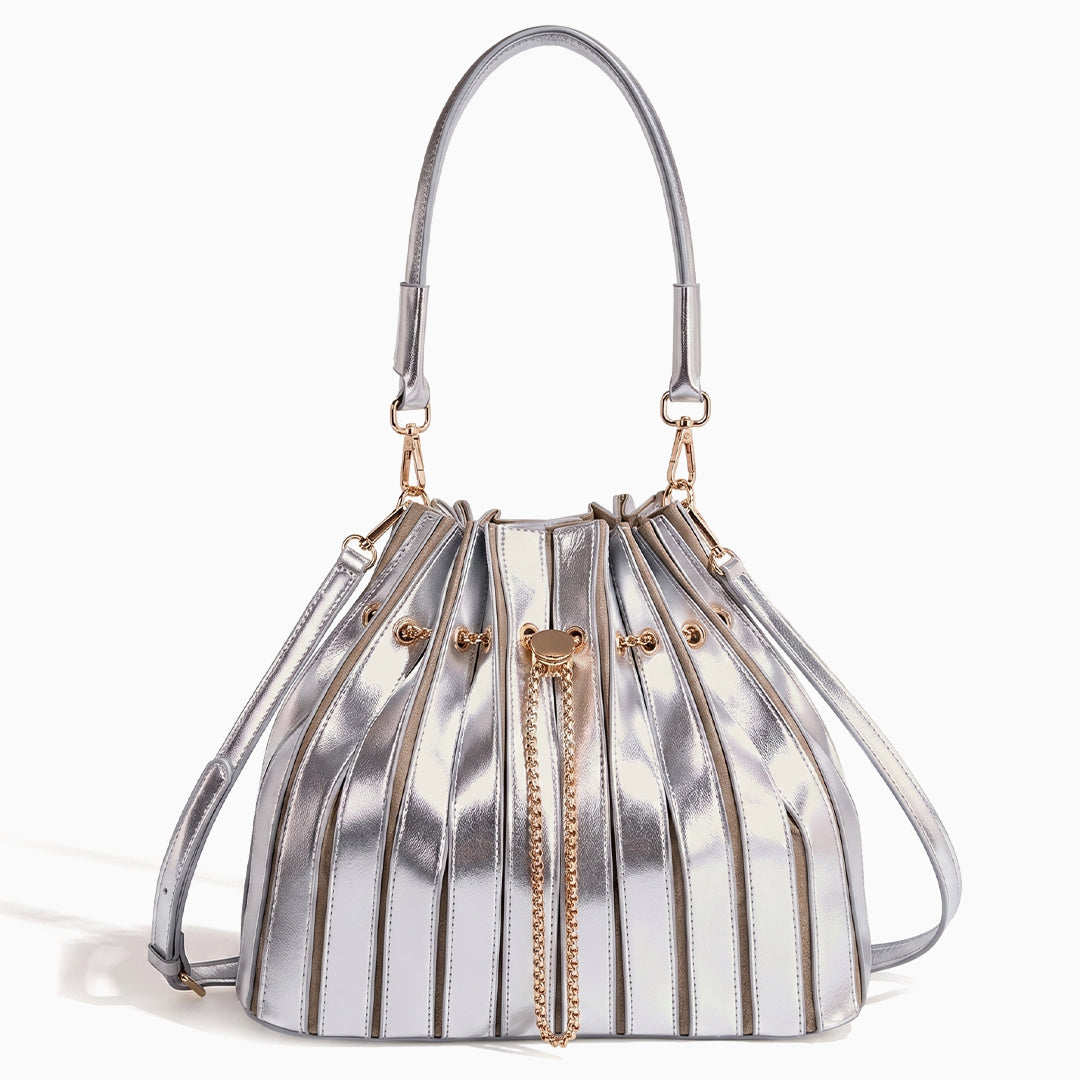 Stella Pleated Drawstring Handbag