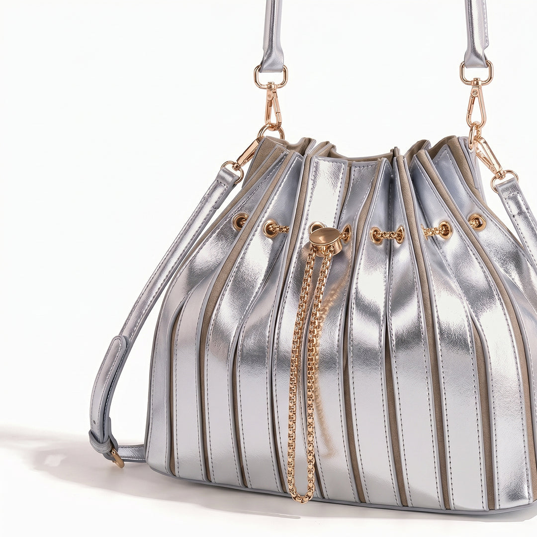 Stella Pleated Drawstring Handbag