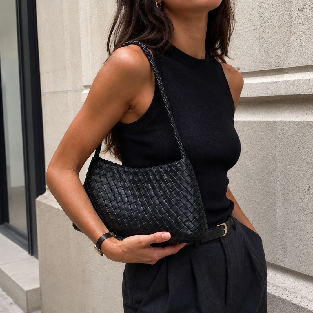 Tessa Woven Drawstring Shoulder Bag