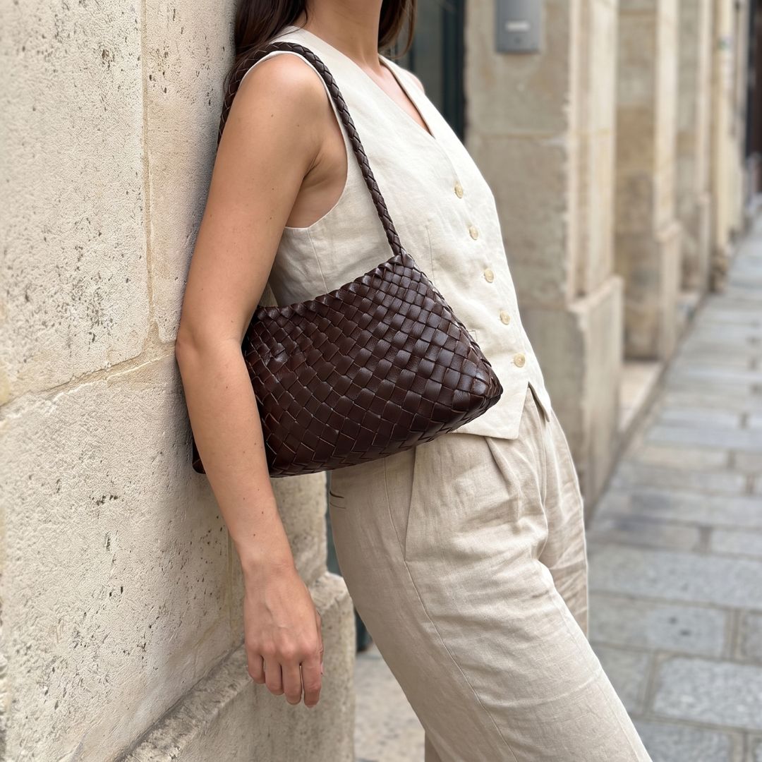Tessa Woven Drawstring Shoulder Bag